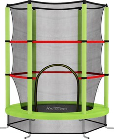 HOMCOM Trampolim Infantil Ø140x190 cm Trampolim para Crianças de 3-6 Anos com Rede de Segurança Carga 45 kg para Interior Verde | Aosom Portugal