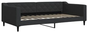 Sofá-cama com gavetão 100x200 cm tecido preto