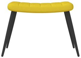 Cadeira de descanso com banco veludo amarelo mostarda