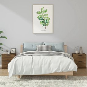 vidaXL Mesas de cabeceira 2 pcs derivados de madeira carvalho castanho