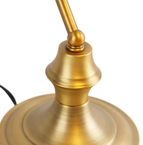 Candeeiro de escrivão clássico bronze com vidro âmbar - Banker