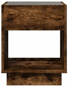 Mesa de centro luzes LED Infinity 40x40x50 cm carvalho fumado