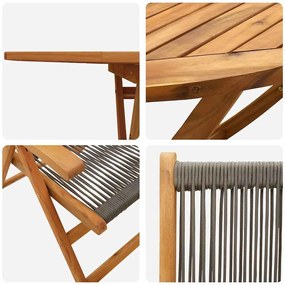 Mesa de Jardim Dobrável Manual 7 pcs Cinzeto