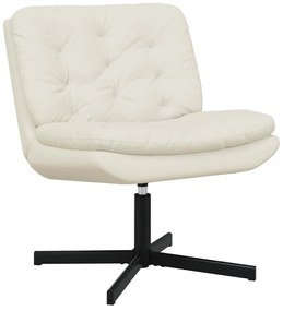 vidaXL Cadeira Relaxante Giratória Creme 63 x 75 x 76 cm Veludo