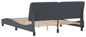 Estrutura de cama sem colchão 160x200 cm veludo cinzento-escuro