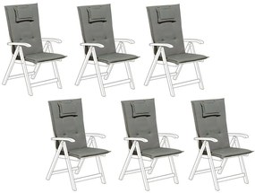 Conjunto de 6 almofadas para cadeira de jardim cinzento TOSCANA/JAVA Beliani