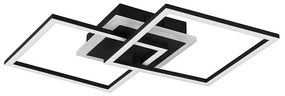 Candeeiro de teto design preto com LED integrado 3 passos de dimmer - Veni Design
