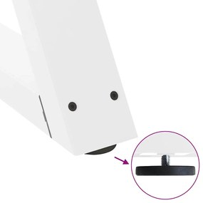 Pés para mesa de jantar 2 peças, branco, 70x(72-73,3) cm, aço