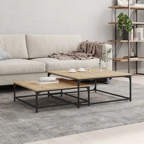 vidaXL Mesas de centro encastrar 2 pcs deriv. madeira carvalho sonoma