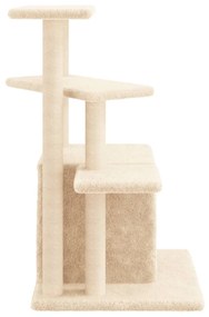 Árvore para gatos c/ postes arranhadores sisal 83,5 cm creme