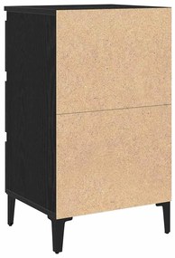 Criado-mudo vidaXL com Pé de Metal Preto Carvalho 40x35x69 cm