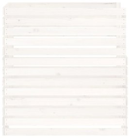 Caixa de compostagem 100x100x102 cm pinho maciço branco