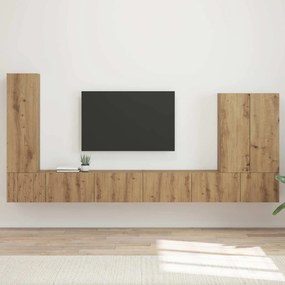 vidaXL Conjunto de Gabinete de Parede para TV 6 pcs Carvalho Artesanal