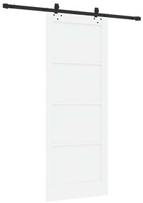 Porta Deslizante vidaXL com Conjunto de Ferragens Branca 83x211 cm Mad