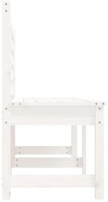 Banco de jardim 201,5 cm madeira de pinho maciça branco