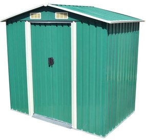 42909 vidaXL Abrigo de jardim metal verde 204x132x186 cm