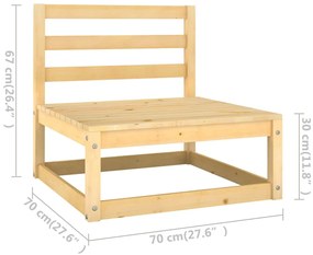 7 pcs conjunto lounge de jardim c/ almofadões pinho maciço