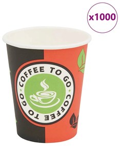 Copos de café descartáveis 1000 pcs papel 240 ml (8 oz)