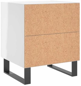 Mesas de cabeceira 2pcs derivados de madeira branco brilhante