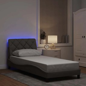 vidaXL Estrutura de cama com LED sem colchão 90x200 cm tecido