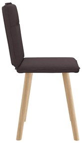 Cadeiras de jantar 2 pcs tecido castanho-escuro