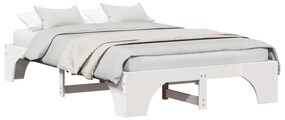 Estrutura de Cama Branca Madeira Maciça 120 x 190 cm