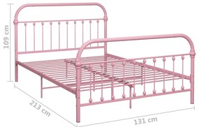 Estrutura de cama 120x200 cm metal rosa