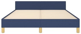 Estrutura de cama sem colchão 140x190 cm tecido azul