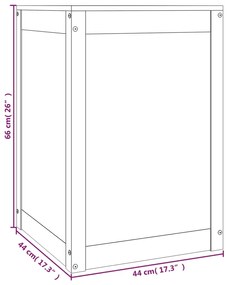 Caixa para roupa 44x44x66 cm madeira de pinho maciça cinzento