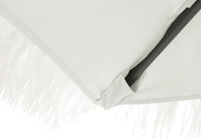 Guarda-sol de jardim com poste de aço 288x288x225 cm branco