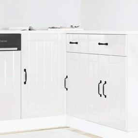 vidaXL Armário de cozinha inferior Lucca deriv. madeira branco brilhante