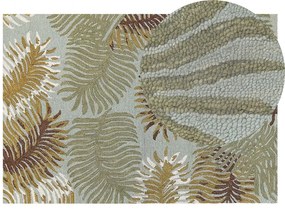 Tapete de lã com padrão de folhas multicolor 140 x 200 cm VIZE Beliani