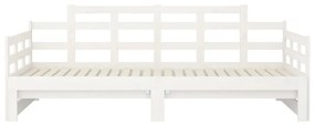 Estrutura sofá-cama de puxar pinho maciço branco 2x(90x190) cm