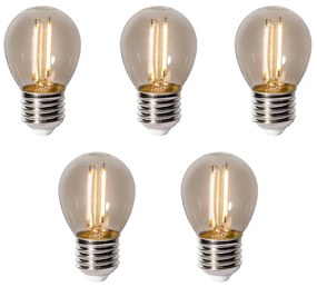 Conjunto de 5 E27 dimbare LED lamp P45 smoke 3W 250 lm 2200K