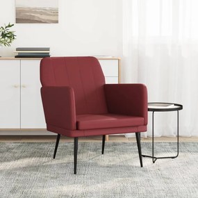vidaXL Cadeira c/ apoio braços 61x78x80 cm couro artif. vermelho tinto