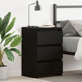 Criado-mudo vidaXL Preto Carvalho 40x35x62,5 cm em Madeira engenheirad