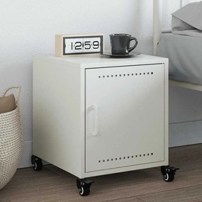 vidaXL Mesa de cabeceira 36x39x43,5 cm aço branco