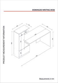 Secretária "Oslo" com Estante - Branco - 149.5x140x61.8 cm - Design Es