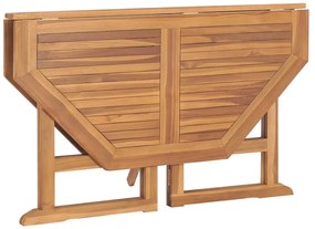 Mesa de jantar para jardim dobrável 110x110x75 cm teca maciça