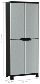 Armário de plástico 68x39x171,5 cm design em vime