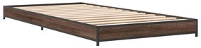 Estrutura de cama derivados de madeira/metal carvalho castanho