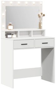 Mesa de Maquilhagem vidaXL com Luzes LED, Branca, 79x41x135 cm