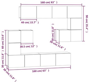 Móvel p/ TV de montagem na parede madeira processada branco