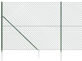 Cerca de arame com estacas de fixação 1,6x10 m verde