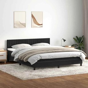 vidaXL Cama box spring c/ colchão e LED 180x210 cm veludo preto