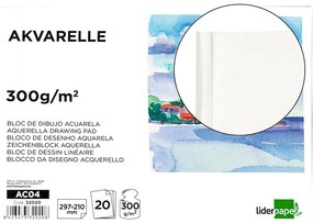 Bloco de Desenho Aguarela Colado 230x325mm 20 Folhas