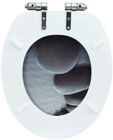 Assento de sanita com tampa de fecho suave MDF design pedras