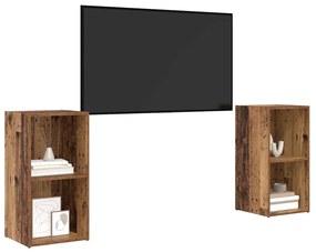 Conjunto de móvel de TV 2 pcs Madeira Antiga 72 x 35 x 36.5 cm