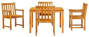 Conjunto de Jantar de Jardim de 5 Peças - Madeira de Acácia Sólida