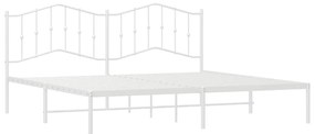 Estrutura de cama com cabeceira 193x203 cm metal branco